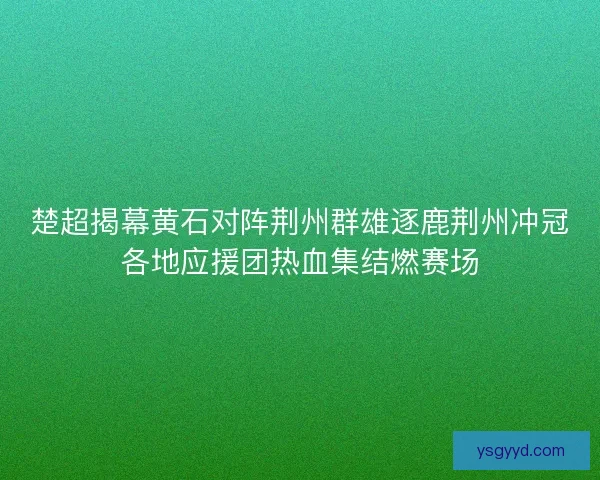 楚超揭幕黄石对阵荆州群雄逐鹿荆州冲冠各地应援团热血集结燃赛场