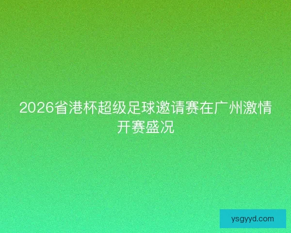 2026省港杯超级足球邀请赛在广州激情开赛盛况