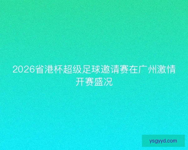 2026省港杯超级足球邀请赛在广州激情开赛盛况 2026省港杯超级足球邀请赛在广州激情开赛盛况